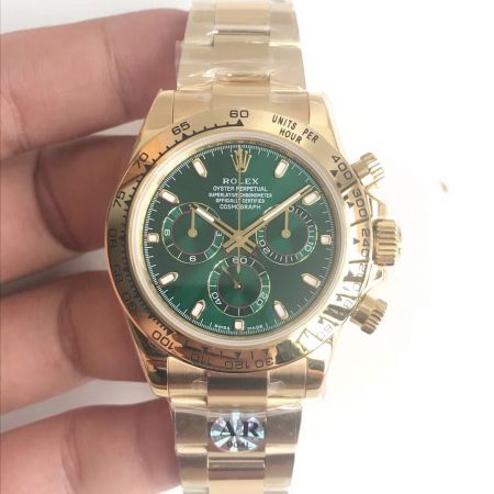 Rolex AR Factory Daytona Emerald Green Dial Yellow Gold Watch (904L SS)